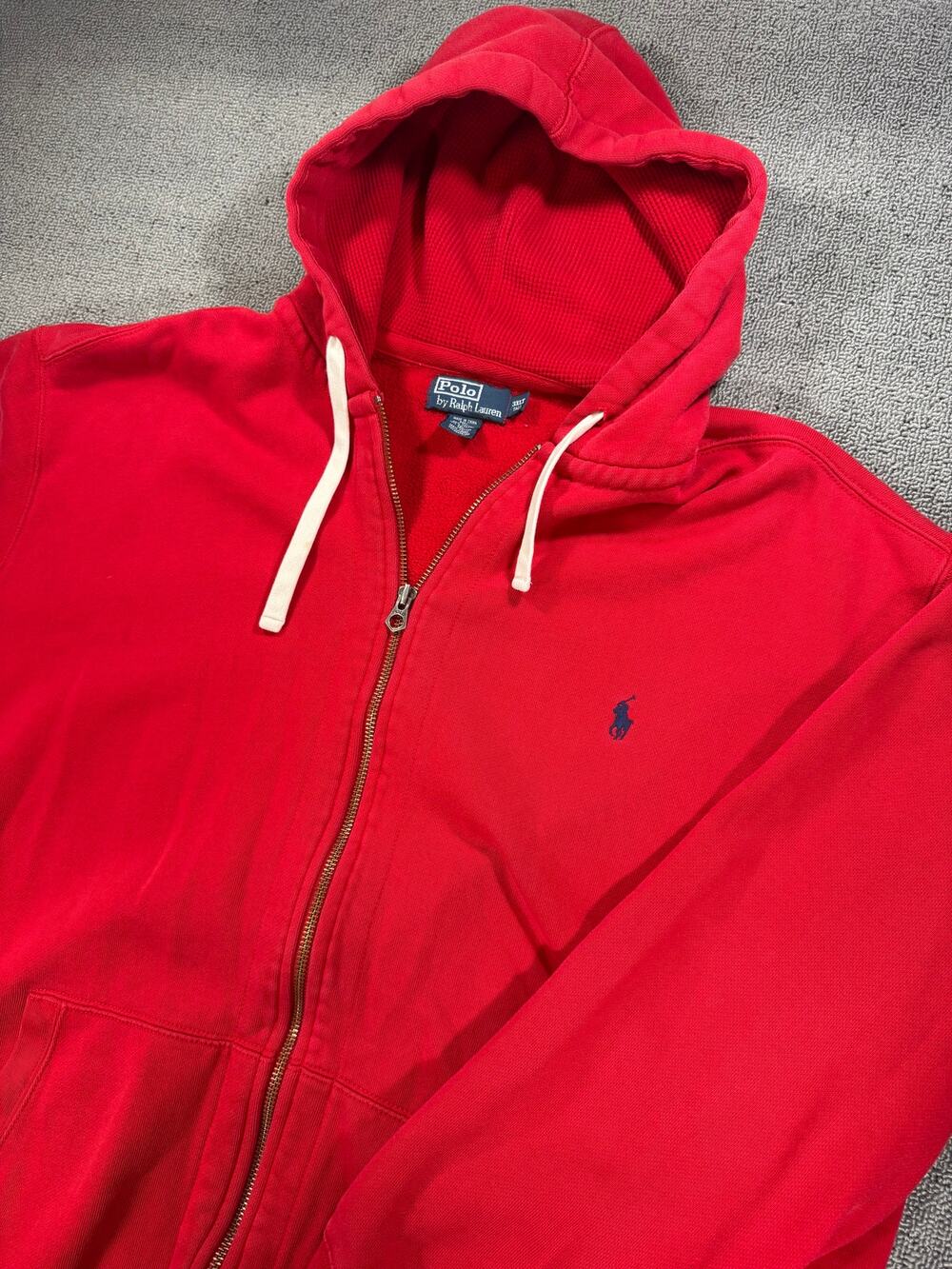 Polo Ralph Lauren 3XLT Big & Tall Red Full Zip Hoodie Sweatshirt Y2K